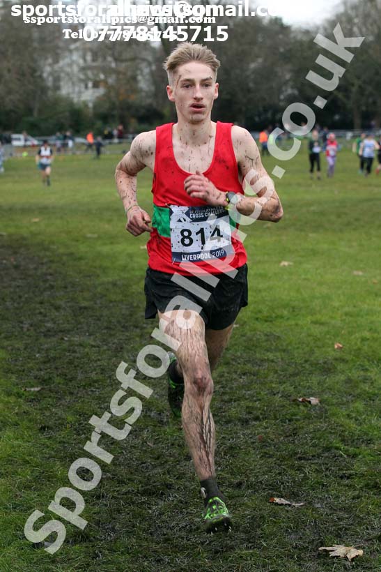 Mens under-20s, 2019 European Cross Country Trials and British Cross Challenge, Sefton Park, Liverpool.  Photo: David T. Hewitson/Sports for All Pics